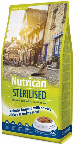 NutriCan Granule Cat Sterilised 10 kg – Krmivo pro sterilizované kočky, balení 10 kg.