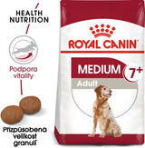 Royal Canin Medium Adult 7+ 15kg – Krmivo pro starší psy středních plemen, podpora vitality, balení 15kg.