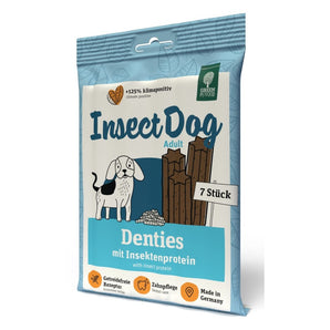 Green Petfood InsectDog Denties 180g - žvýkací pochoutky pro psy vyrobené z hmyzu, které podporují zdraví zubů a dásní a jsou šetrné k trávicímu traktu.