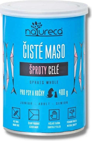 Konzerva NATURECA šproty celé pro kočky a psy 400g
