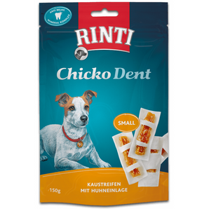 Rinti Dog Chicko Dent Medium pochoutka kuře 150g - Pochoutka pro psy střední velikosti s kuřetem, podporující zdraví zubů a dásní.