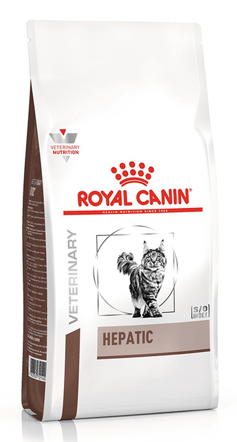 Krmení pro kočky Royal Canin VD Feline Hepatic 2kg v balení.