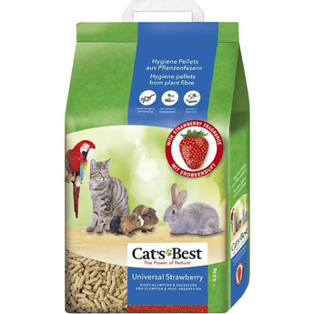 Podestýlka Cats Best Universal jahoda 10l – Přírodní univerzální stelivo s vůní jahod, balení 10l.