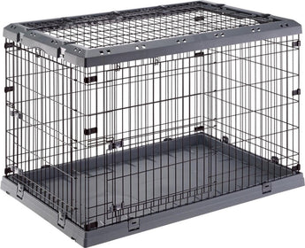 Skládací box Superior 90 pro psy šedý FP, ideální pro pohodlné cestování a bezpečné uložení vašeho mazlíčka.