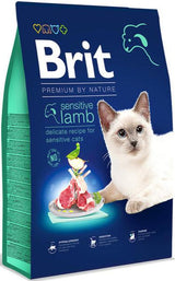 Brit Premium by Nature Cat Sensitive Lamb 8 kg – Krmivo pro citlivé kočky s jehněčím masem, balení 8 kg.
