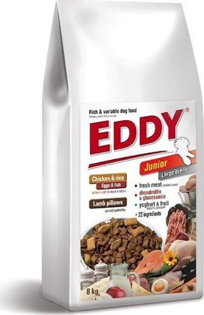 EDDY Adult All Breed, kuřecí polštářky s jehněčím, 8 kg, krmivo pro psy.