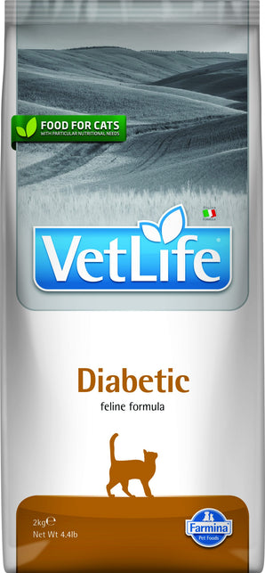 Vet Life Natural CAT Diabetic, 2 kg, veterinární dieta pro kočky s cukrovkou.