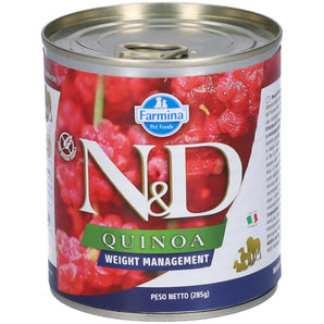 N&D DOG QUINOA Adult Weight Management Lamb & Broccoli, 285 g, výživné krmivo.