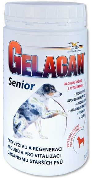 Gelacan Senior, 500 g, doplněk stravy pro seniory psů.