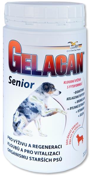 Gelacan Senior, 500 g, doplněk stravy pro seniory psů.