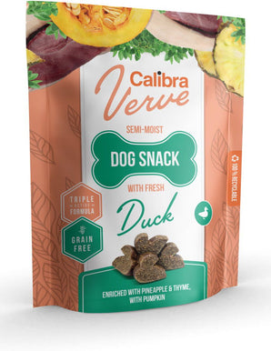 Calibra Dog Verve Semi-Moist Snack Fresh Duck 150 g, poloměkké pamlsky s čerstvým kachním masem.