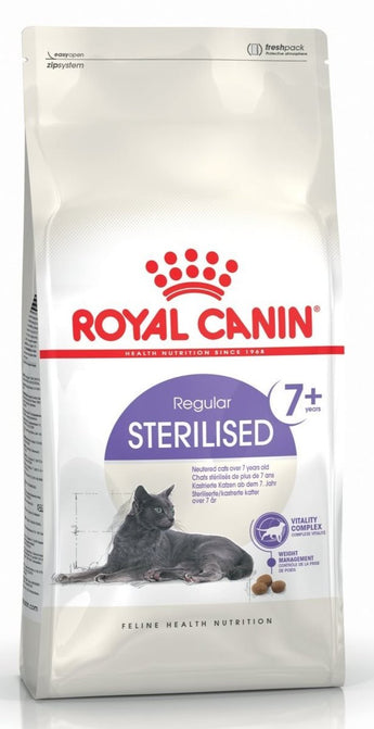 Royal Canin Feline Sterilised 7+ 400g – Krmivo pro sterilizované kočky nad 7 let, podpora vitality a zdravé hmotnosti, balení 400g.