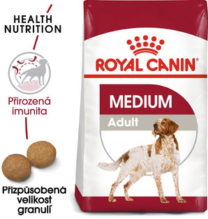 Royal Canin Medium Adult 15kg – Kompletní krmivo pro dospělé psy středních plemen, podpora zdraví a vitality, balení 15kg.