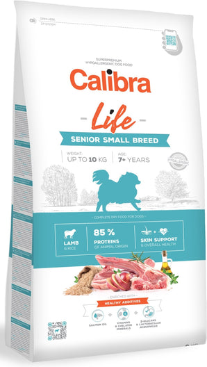 Calibra Dog Life Senior Small Breed Lamb 6kg – Krmivo pro starší psy malých plemen s jehněčím, balení 6 kg.