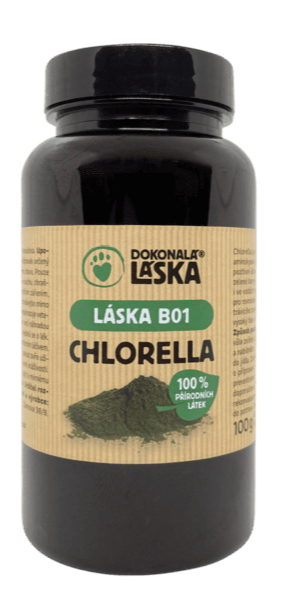 LÁSKA B01, Chlorella, 100 g, doplněk stravy pro psy a kočky s chlorellou.