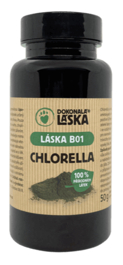 LÁSKA B01, Chlorella, 50 g, výživný doplněk stravy pro domácí mazlíčky.