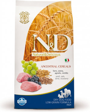 N&D LG DOG Adult Mini Lamb & Blueberry, 2,5 kg, krmivo s jehněčím a borůvkami pro malé psy.