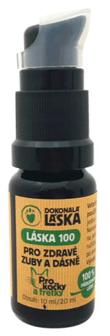 LÁSKA 100, Pro zdravé zuby a dásně koček a fretek, 10 ml, ochrana ústní dutiny.