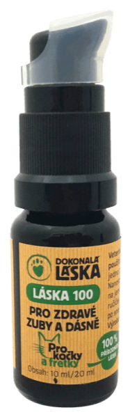 LÁSKA 100, Pro zdravé zuby a dásně koček a fretek, 10 ml, ochrana ústní dutiny.