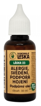 LÁSKA 23, Alergie, hojení, svědění, podpůrný olej, 30 ml, úleva od alergií.