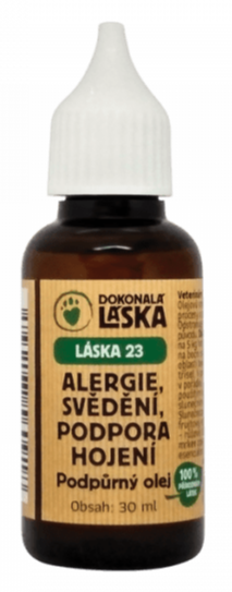 LÁSKA 23, Alergie, hojení, svědění, podpůrný olej, 30 ml, úleva od alergií.