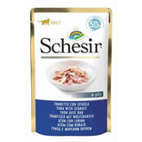 Schesir Cat kapsa Adult Monoprot.tuňák/moř.okoun 6x85g - Monoproteinová kapsa pro kočky s tuňákem a mořským okounem, podporující zdraví srsti a pokožky.