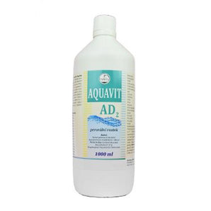 Aquavit AD2 sol auv 1000ml - láhev s roztokem pro veterinární použití, objem 1000 ml.