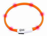 Obojek USB Visio Light LED nabíjecí 35cm oranžový – Nabíjecí LED obojek USB Visio Light, oranžový, délka 35 cm.