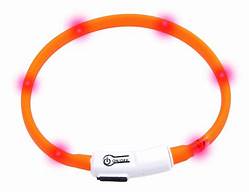 Obojek USB Visio Light LED nabíjecí 35cm oranžový – Nabíjecí LED obojek USB Visio Light, oranžový, délka 35 cm.