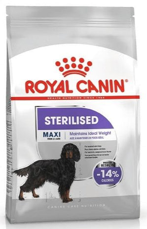Royal Canin Maxi Sterilised 3kg – Krmivo pro sterilizované psy velkých plemen, podpora zdravé hmotnosti, balení 3kg.