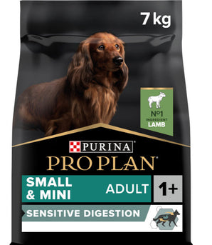 Krmivo pro psy ProPlan Dog Adult Small&Mini Sensitive Digest s jehněčím masem, 7 kg balení.