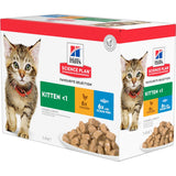 Hill's Science Plan Feline Kitten Chicken + Ocean Fish 12 × 85 g – Krmivo pro koťata s kuřecím a mořskými rybami, balení 12 x 85g.