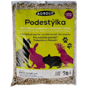 Podestýlka Agrolit dřevěná lisovaná 26 litrů - Lisovaná dřevěná podestýlka pro domácí mazlíčky, vysoce absorpční.