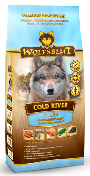 Granule Wolfsblut Dog Adult Cold River s rybím masem pro dospělé psy, 2 kg.