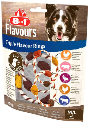 Pochoutka 8in1 Triple Flavour Rings M/L 120g