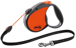Vodítko FLEXI Neon Reflect Lanko M 5m/20kg oranžová, reflexní vodítko pro psy do 20 kg, délka 5 metrů, oranžová barva.