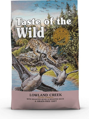 TOW Lowland Creek Feline 2 kg – Krmivo pro kočky s kachním a křepelčím masem, balení 2 kg.