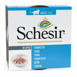 Schesir Cat konz. Adult tuňák 85g - Kapsa pro dospělé kočky s tuňákem, ideální pro udržení zdraví kůže a srsti.
