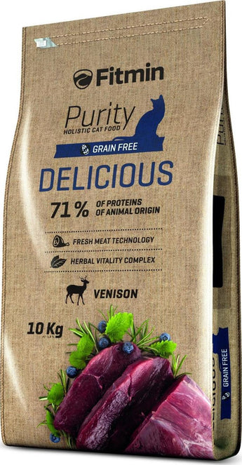 Granule Fitmin cat Purity Delicious s vysokým obsahem masa pro kočky, 10 kg.