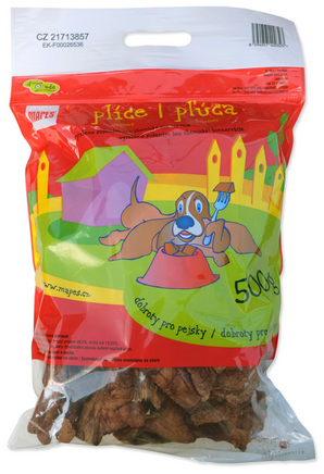 Pochoutka sušená MAPES plíce 500g - Sušené plíce pro psy, skvělé pro posílení trávení a imunitního systému.