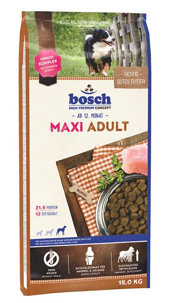 Bosch Dog Adult Maxi, 15 kg, krmivo pro psy velkých plemen.