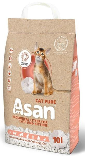 ASAN Cat Pure Podestýlka 10l – Ekologické stelivo pro kočky, balení 10 l.
