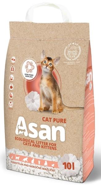 ASAN Cat Pure Podestýlka 10l – Ekologické stelivo pro kočky, balení 10 l.