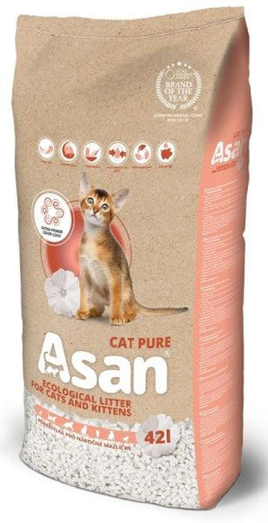 ASAN Cat Pure Podestýlka 42l – Ekologická stelivo z celulózy, balení 42 l.