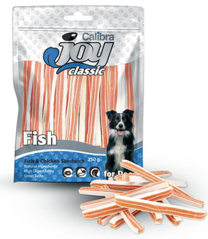 Calibra Joy Dog Classic Fish & Chicken Sandwich 80g – Pamlsky pro psy s rybou a kuřetem, balení 80 g.