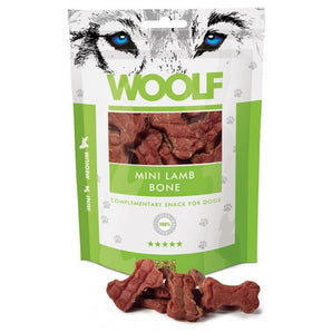 WOOLF pochoutka mini lamb bone 100g - Malé jehněčí kosti pro psy, ideální pro každodenní žvýkání a zdraví zubů.