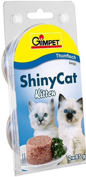 GimCat ShinyCat Junior tuňák 2 x 70g – Konzervy pro koťata s tuňákem, balení 2 x 70g