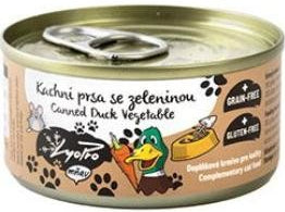 Lyopro mňau Kachní prsa se zeleninou 85 g – Konzerva s kachními prsy a zeleninou pro kočky, balení 85 g.