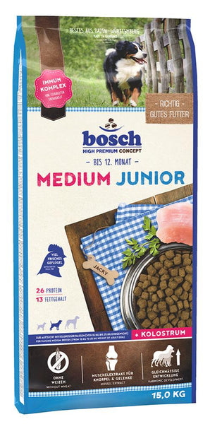 Bosch Dog Junior Medium, 15 kg, krmivo pro štěňata středních plemen.