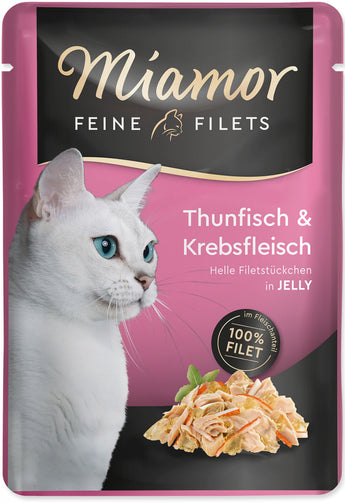 Miamor Filety Tuňák & Krab 100 g – Jemné filety pro kočky s tuňákem a krabím masem, balení 100g.
